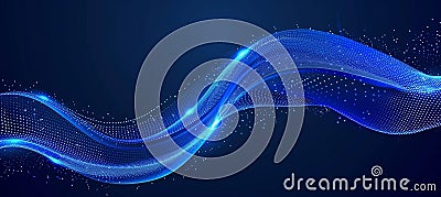 Digital connection streamline of network linking particles symbolizing information technology Stock Photo