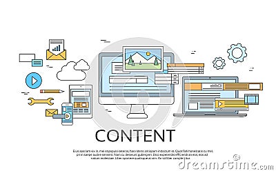 Digital Content Information Technology Vector Illustration