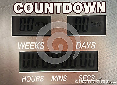 Digital countdown timer Stock Photo