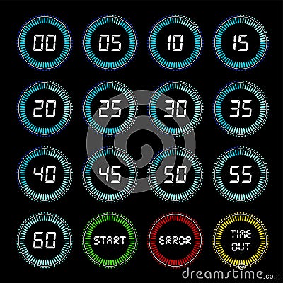 Digital countdown timer Vector Illustration