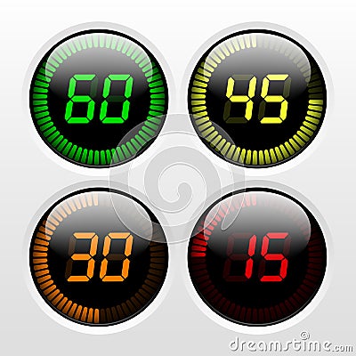 Digital Countdown Timer Vector Illustration