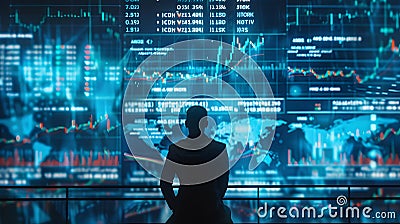 digital cryptocurrency trader analyzing market data, Binary Code Stock Photo