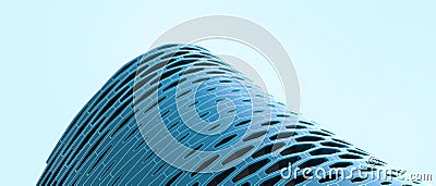 Digital Curve architecture concept of the future in the metaverse world and the connection of easily accessible technology Stock Photo
