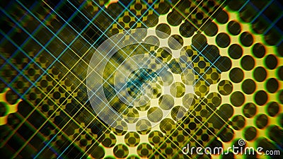 A digital cybernetic structure made of lattices and dots. Abstract background, screensaver Stock Photo