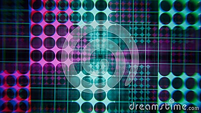 A digital cybernetic structure made of lattices and dots. Abstract background, screensaver Stock Photo