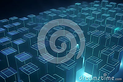 Digital cyberspace and digital data network connections concept. Future technology digital abstract background. Neural Stock Photo
