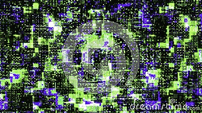 Digital Cyberspace with Particles and Digital Data Network Connections. Motion. High Speed Connection and Data Analysis Stock Photo