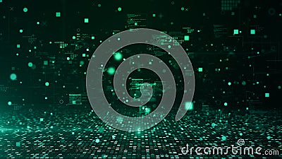 Digital cyberspace technology abstract background, Technology digital data network connection background, Futuristic digital data Stock Photo