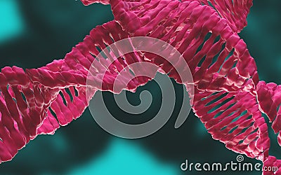 Digital 3d model of DNA structure,3d Rendering Stock Photo