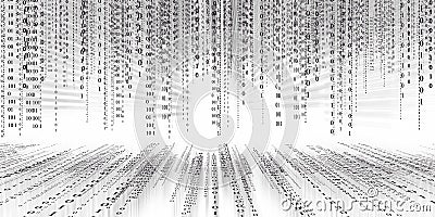 Digital data binary code technology matrix background, data flood conectivity futuristic binary code programming in cyber space, Stock Photo