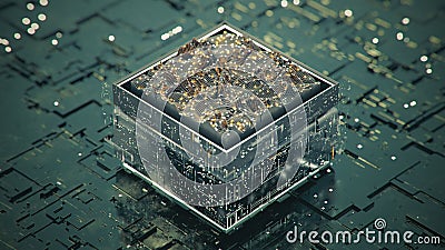 Digital data processing and analysis 3D rendering illustration Cartoon Illustration
