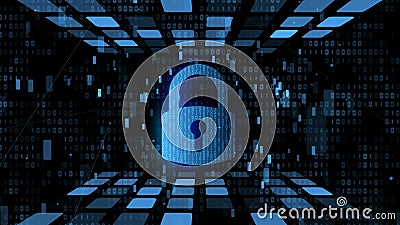 Digital data protection, encrypted computer lock, avp algorythm against spyware Stock Photo