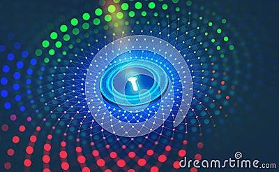 Digital data protection. Internet security in the global network. Concept cyberspace of the future Cartoon Illustration