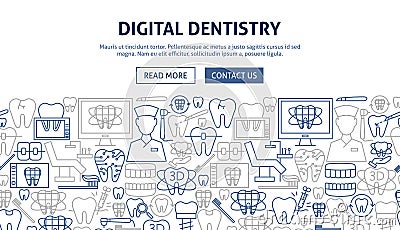 Digital Dentistry Banner Design Vector Illustration