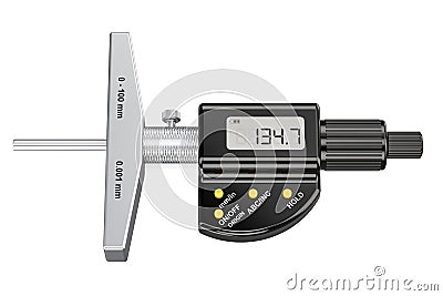 Digital Depth Micrometer, 3D rendering Stock Photo