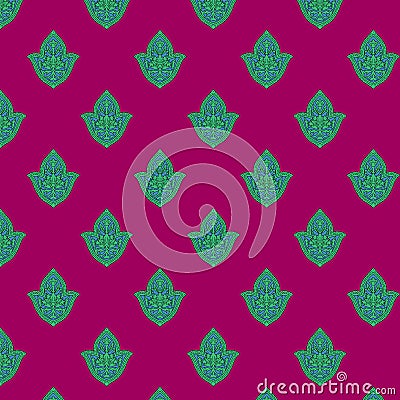 Digital design Mughal paisley motif luxury ikat ethnic pattern. Classical handmade digital artwork Stock Photo