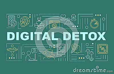 Digital detox word concepts banner Vector Illustration