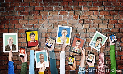 Digital Device Electronic Diverse Ethnic Variation Unity Concept Stock Photo