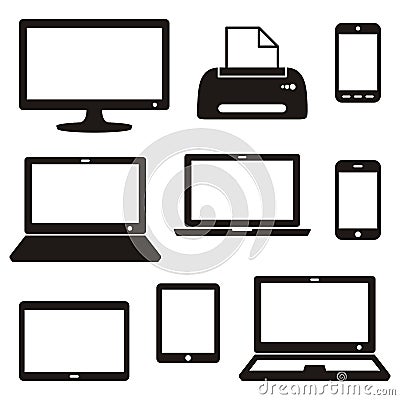 Digital device icons Vector Illustration