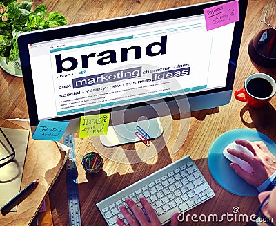 Digital Dictionary Brand Marketing Ideas Concepts Stock Photo