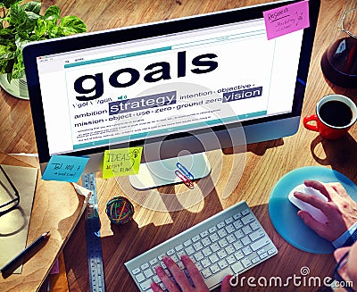 Digital Dictionary Goals Strategy Vision Concept Stock Photo