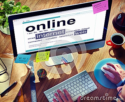 Digital Dictionary Online Searching Concept Stock Photo