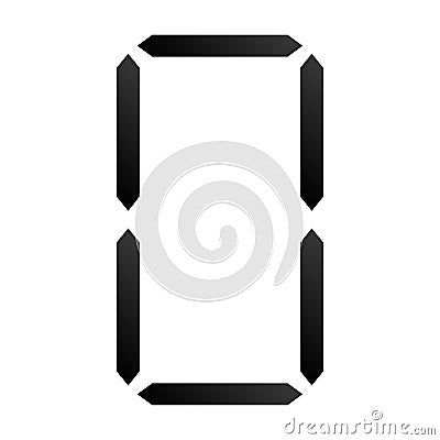 Digital display of digits, numbers, numberals. Scoreboard, digital clock, stopwatch numbers Vector Illustration