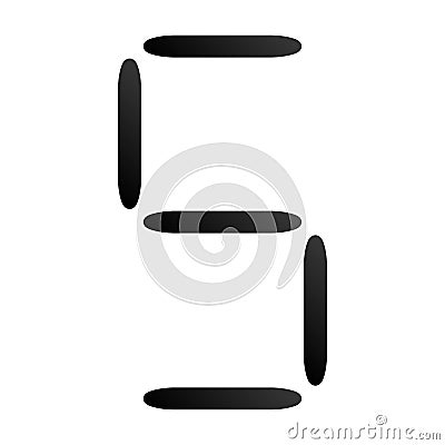 Digital display of digits, numbers, numberals. Scoreboard, digital clock, stopwatch numbers Vector Illustration