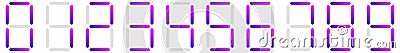 Digital display of digits, numbers, numberals. Scoreboard, digital clock, stopwatch numbers Vector Illustration