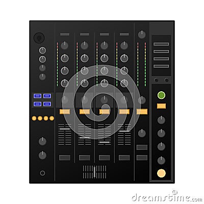 Digital DJ deck, mixer. Vector Vector Illustration