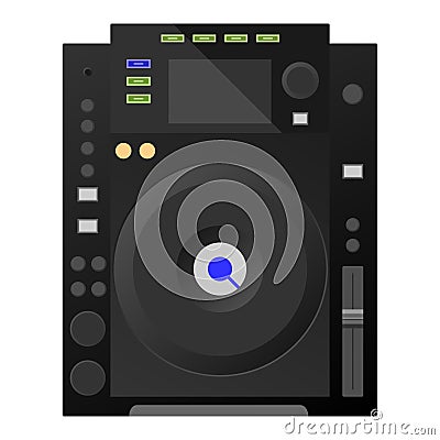 Digital DJ deck, mixer. Vector Vector Illustration