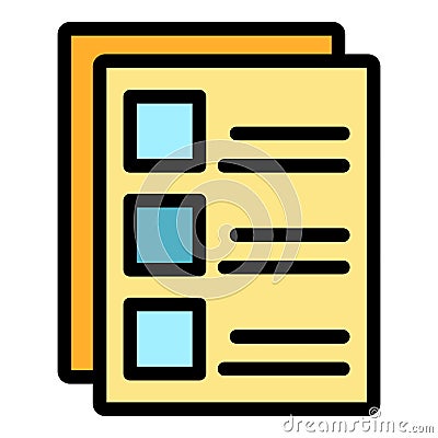 Digital documents icon color outline vector Vector Illustration