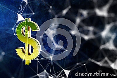 Digital dollar sign backdrop Stock Photo