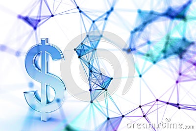 Digital dollar sign background Stock Photo