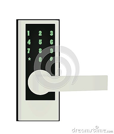 Digital door lock Vector Illustration