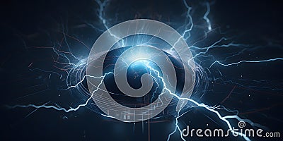 The digital ecosystem dynamic lightning cinematic generative AI Stock Photo