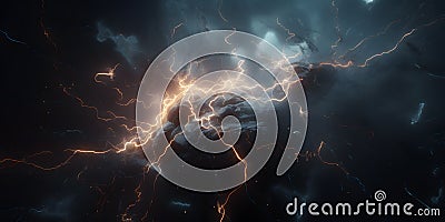 The digital ecosystem dynamic lightning cinematic one generative AI Stock Photo