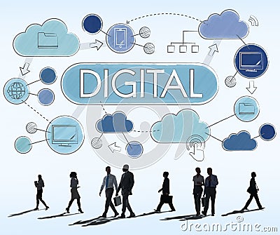 Digital Electronic Advanced Technology Share Concept Stock Photo