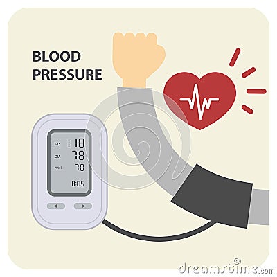 Digital electronic blood pressure monitor Vector Illustration