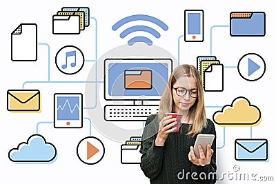 Digital Electronic Data Computing Connection Concept Stock Photo