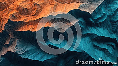 Digital elevation model visualized through mapping software Stock Photo