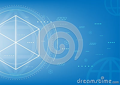 Digital engineering abstract background, technology computer online communication Vector Illustration