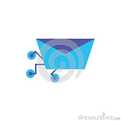 Digital envelope icon flat design Vector Illustration