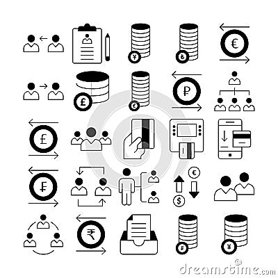 Digital Finance Vector icons set every single icon can be easily modify or edit Vector Illustration