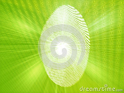 Digital fingerprint Cartoon Illustration