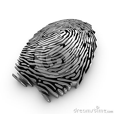 Digital fingerprint for authentication Stock Photo