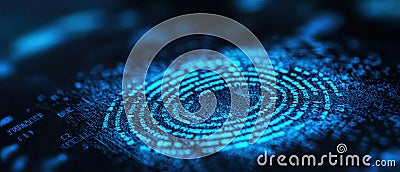 Digital fingerprint biometric authentication technology enhances secure access Stock Photo
