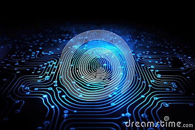 digital fingerprint biometrics identification AI generated Stock Photo