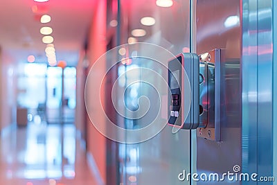 Digital fingerprint scanning access verification process. Password control through fingerprints in an immersive technology future Stock Photo