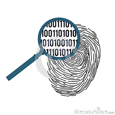 Digital fingerprinting concept Vector Illustration